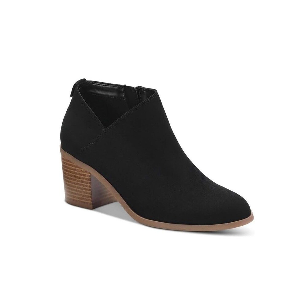 Style & Co. Womens 10 M Black Faux Suede Zip Up Ankle Booties NIB FX5